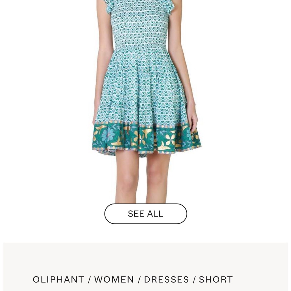 Oliphant Green and Blue Fit and Flare Mini Dress